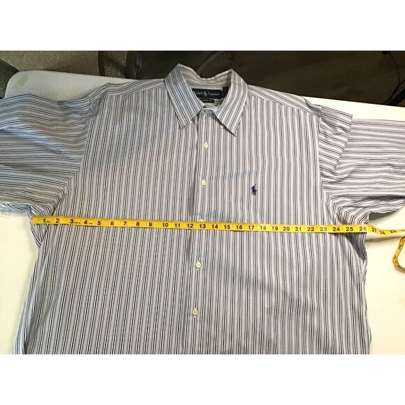 RALPH LAUREN-MENS BLUE STRIPPED CLASSIC FIT BUTTON-DOWN LONG SLEEVE SIZE X-LARGE - Picture 6 of 7